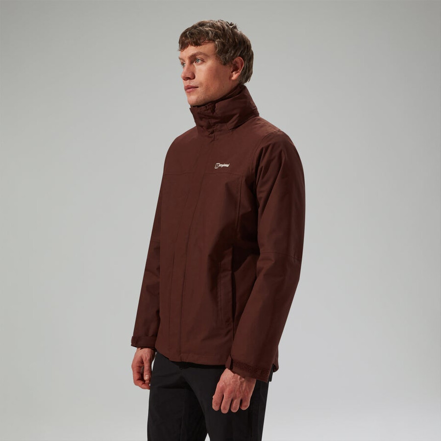 los hombres de la rg alfa 2.0 géminis impermeable 3 en 1 chaqueta marrón berghaus