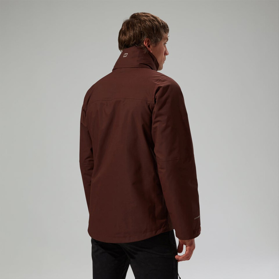 los hombres de la rg alfa 2.0 géminis impermeable 3 en 1 chaqueta marrón berghaus
