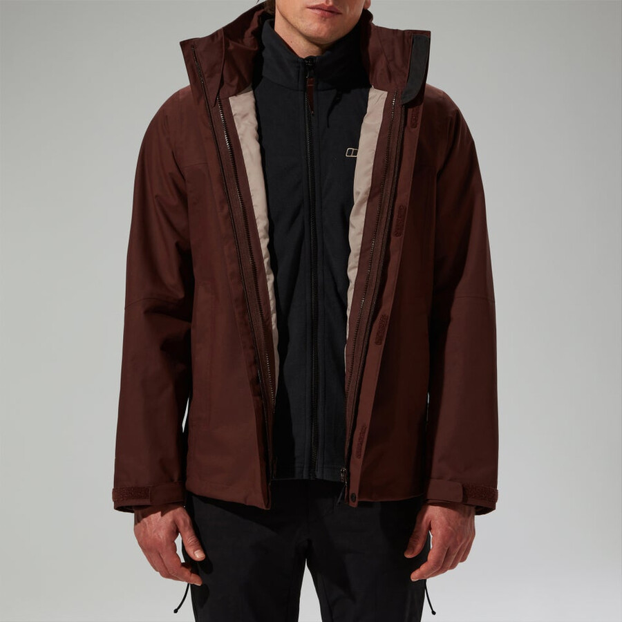 los hombres de la rg alfa 2.0 géminis impermeable 3 en 1 chaqueta marrón berghaus
