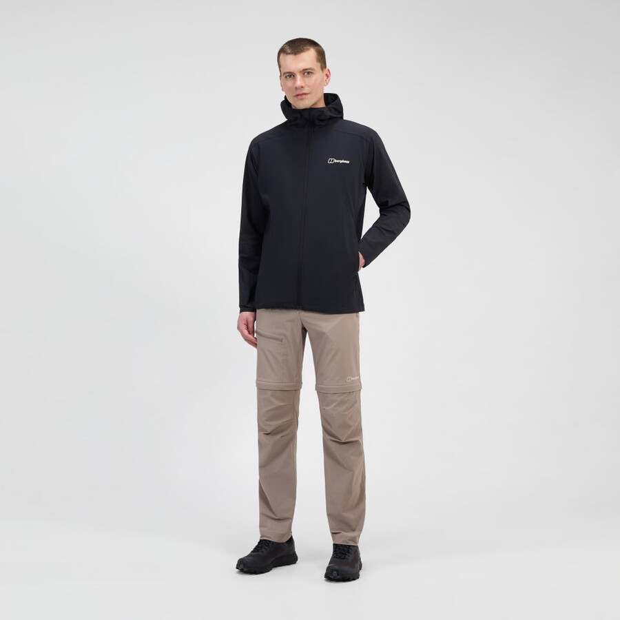 los hombres ridge-roamer lite softshell jacket - black berghaus