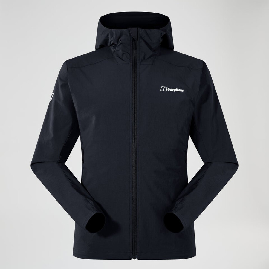 los hombres ridge-roamer lite softshell jacket - black berghaus
