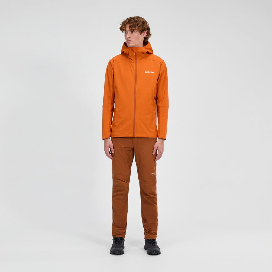 los hombres ridge-roamer lite softshell jacket - naranja berghaus