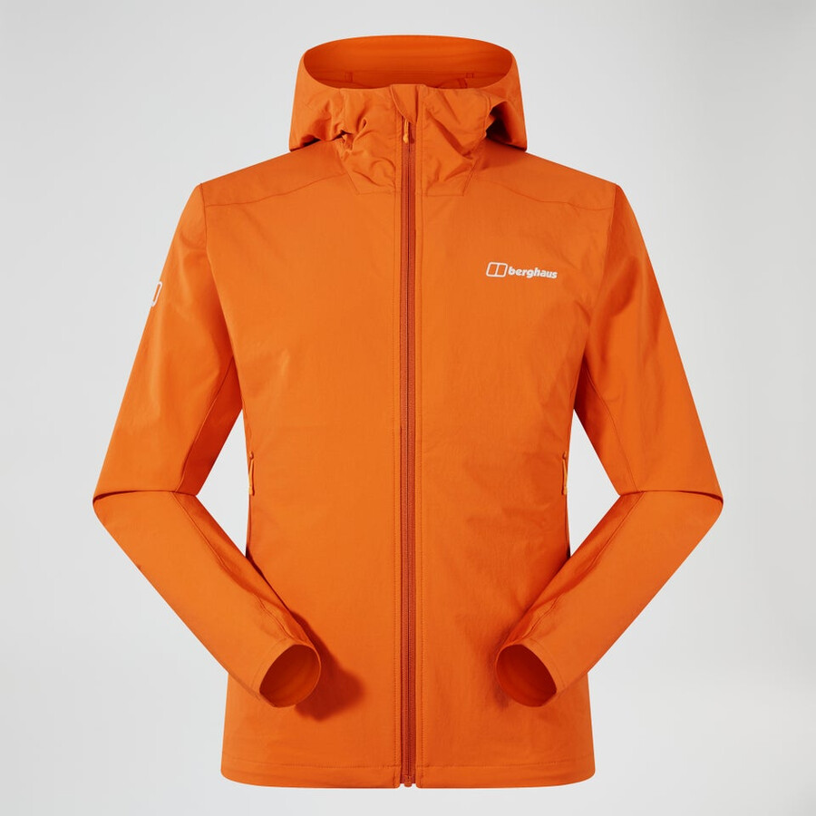 los hombres ridge-roamer lite softshell jacket - naranja berghaus