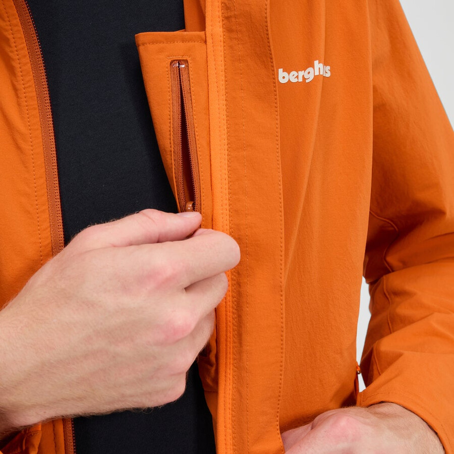 los hombres ridge-roamer lite softshell jacket - naranja berghaus