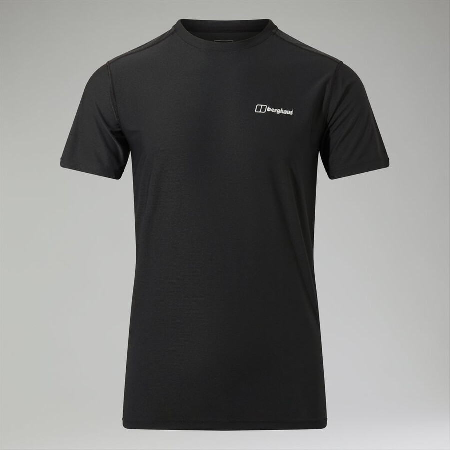 los hombres 247 tech tee super tramo de la tripulación - negro berghaus