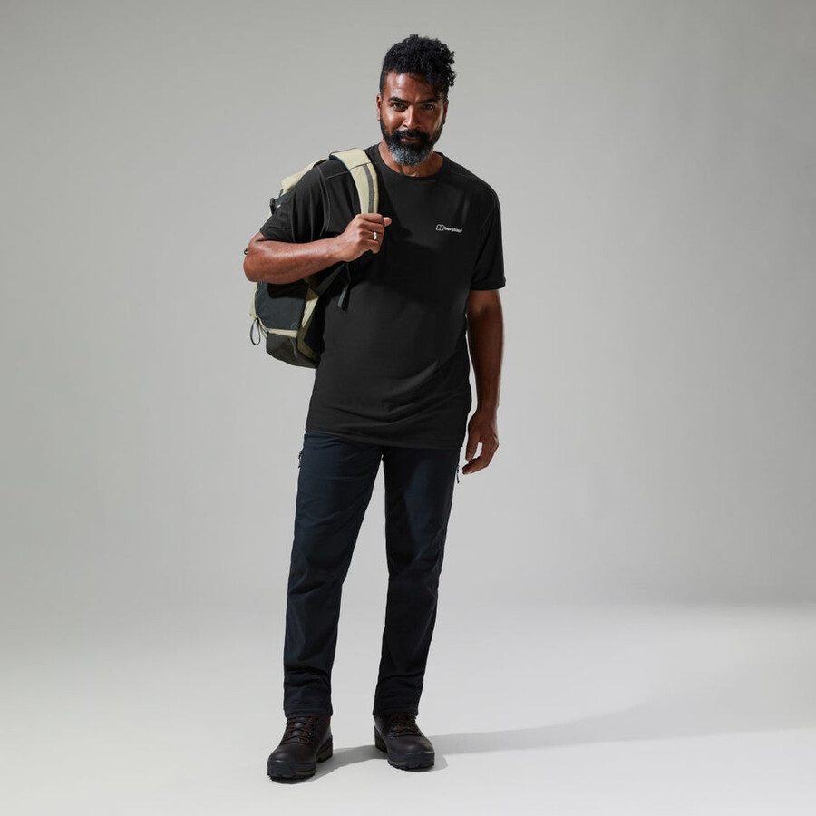 los hombres 247 tech tee super tramo de la tripulación - negro berghaus