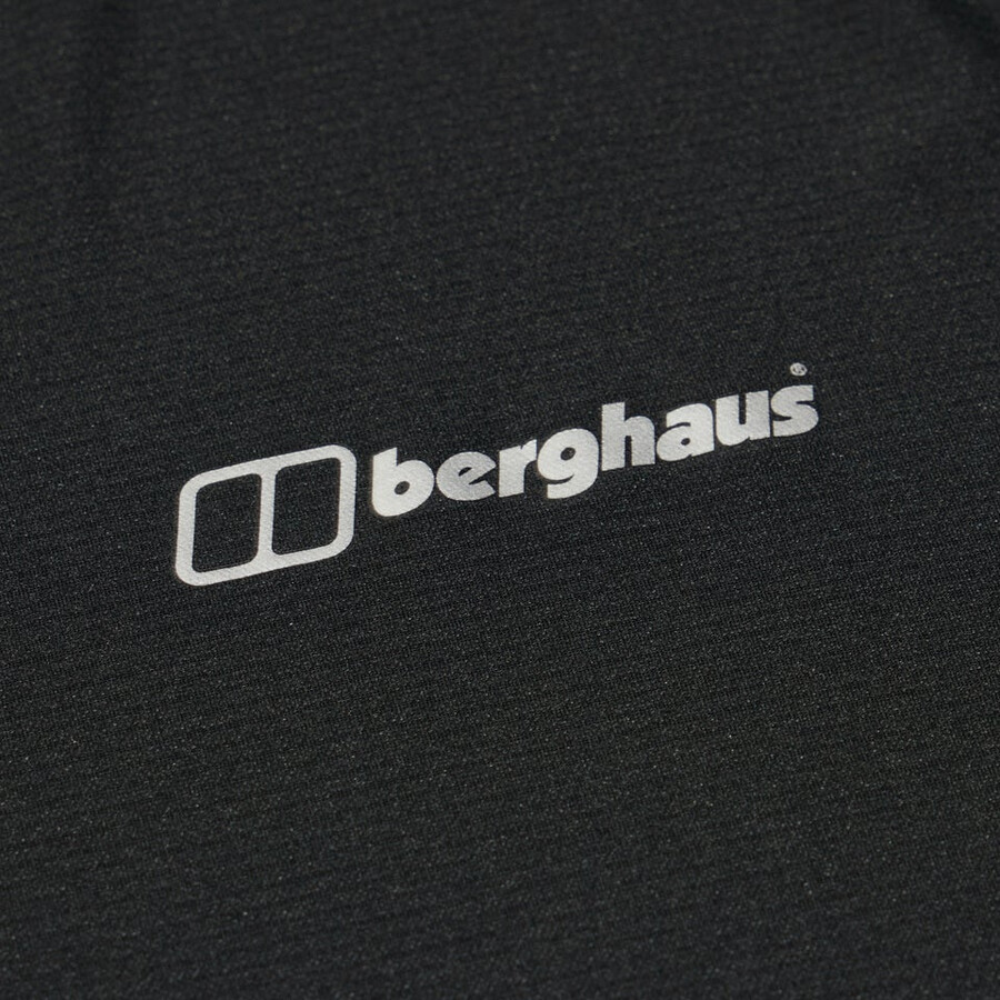 los hombres 247 tech tee super tramo de la tripulación - negro berghaus