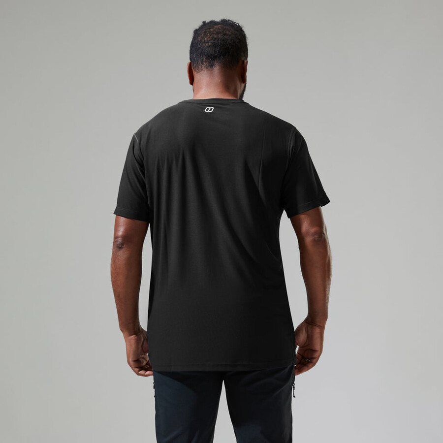 los hombres 247 tech tee super tramo de la tripulación - negro berghaus