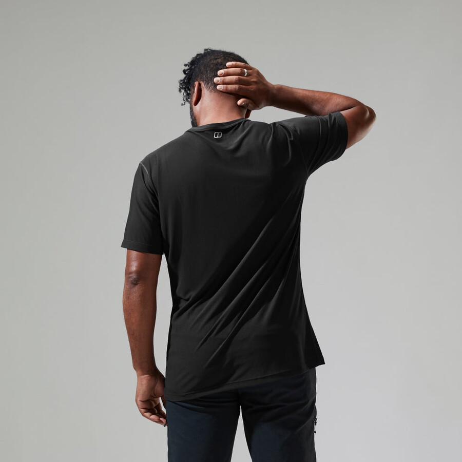 los hombres 247 tech tee super tramo de la tripulación - negro berghaus