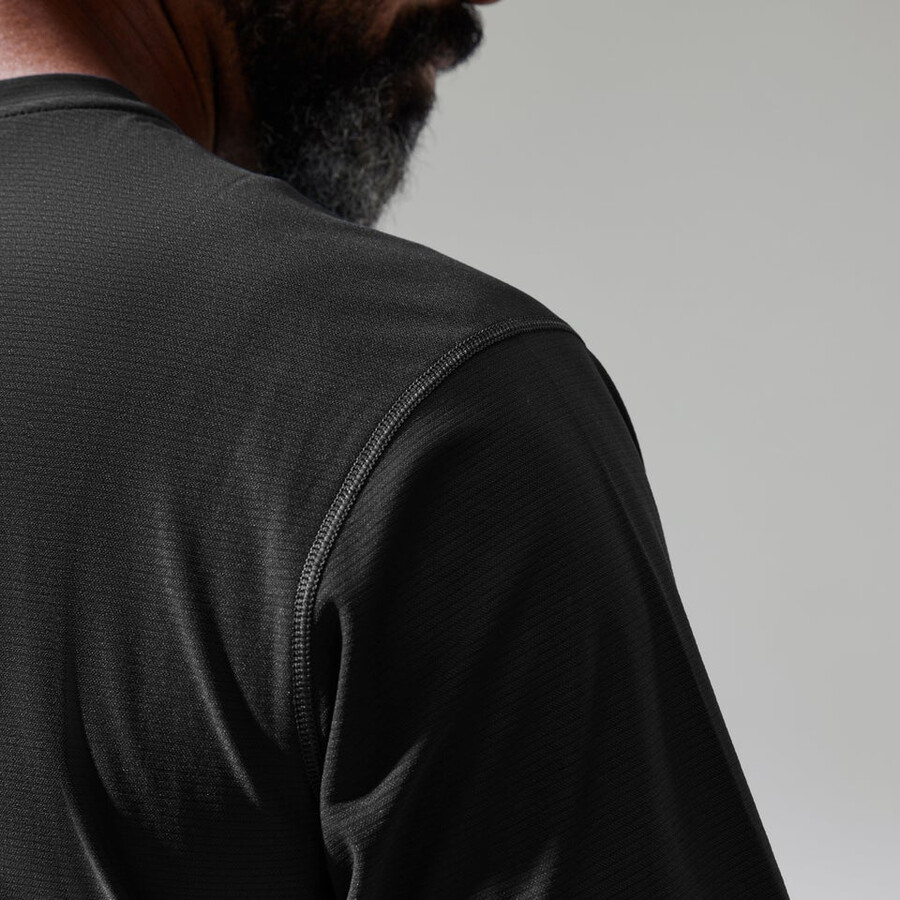los hombres 247 tech tee super tramo de la tripulación - negro berghaus