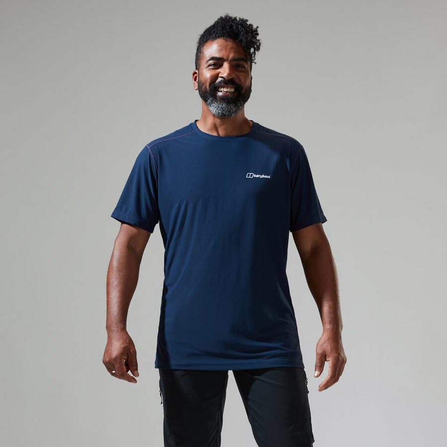 los hombres 247 tech tee super tramo de la tripulación - azul oscuro berghaus