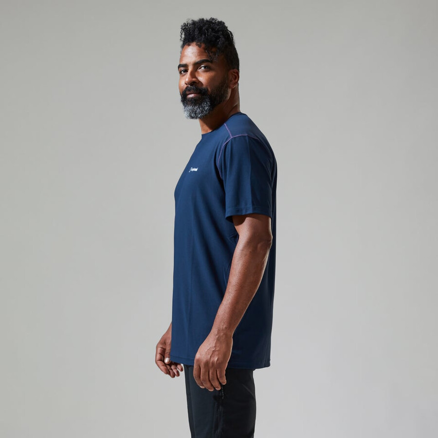 los hombres 247 tech tee super tramo de la tripulación - azul oscuro berghaus