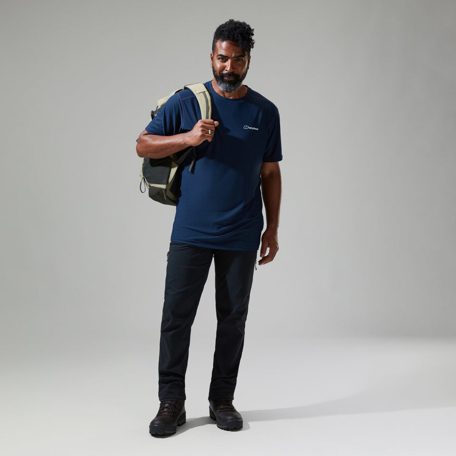 los hombres 247 tech tee super tramo de la tripulación - azul oscuro berghaus