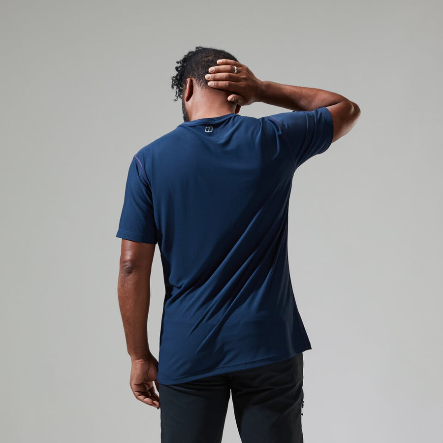 los hombres 247 tech tee super tramo de la tripulación - azul oscuro berghaus