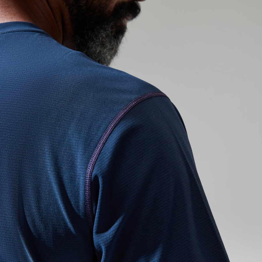 los hombres 247 tech tee super tramo de la tripulación - azul oscuro berghaus
