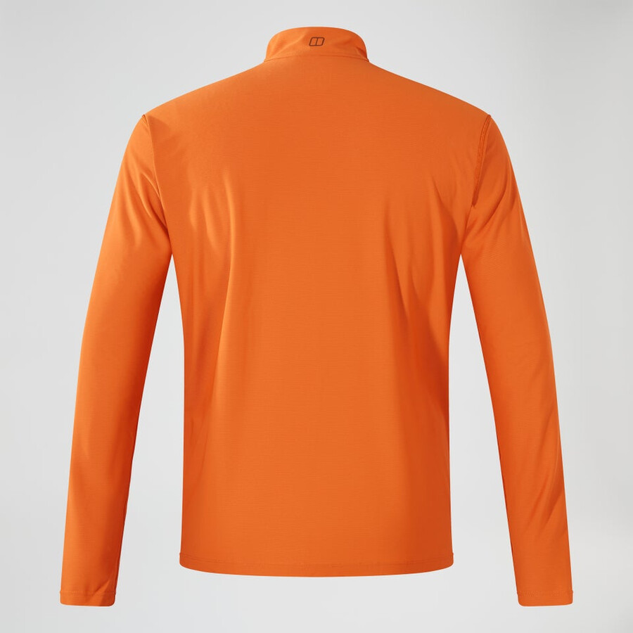 los hombres 247 mitad zip tech de manga larga - camiseta naranja berghaus