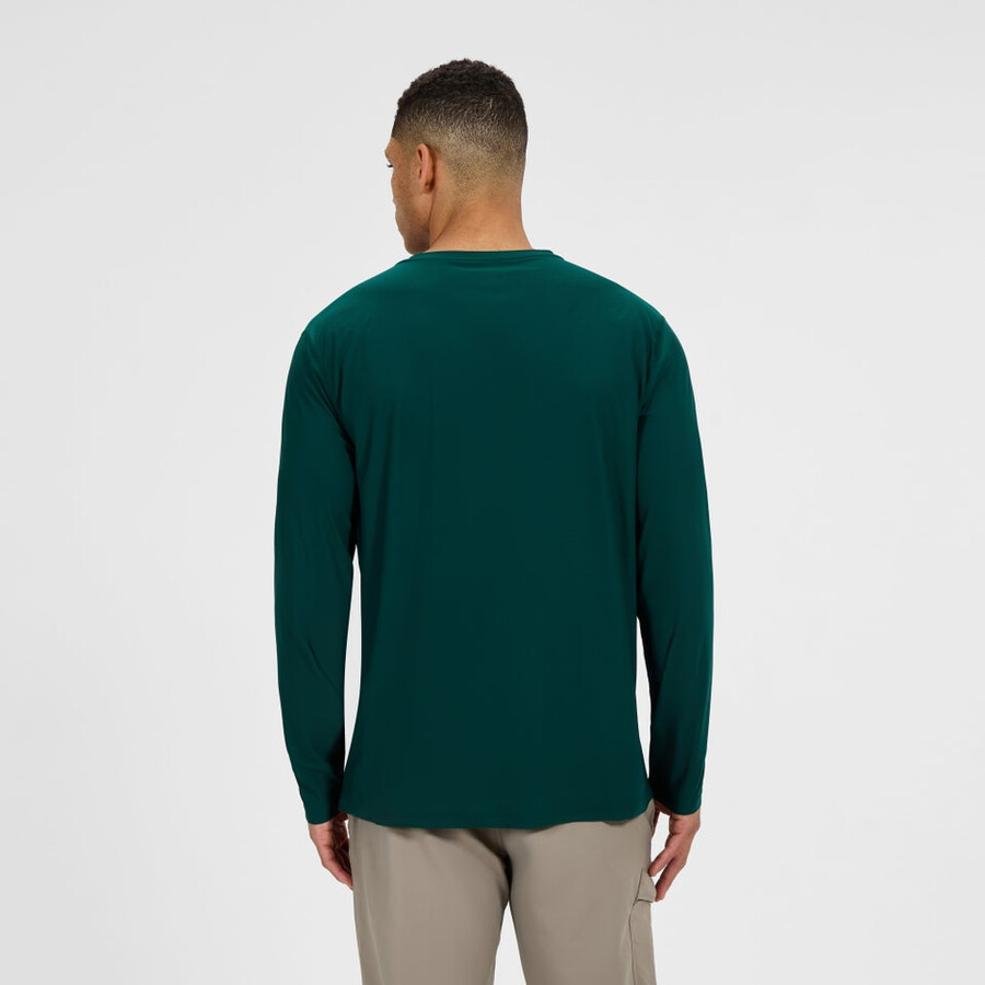 los hombres 247 tripulación tech de manga larga - camiseta verde berghaus