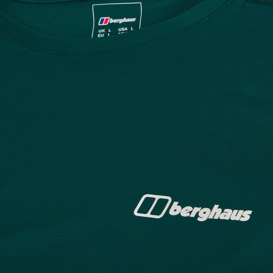los hombres 247 tripulación tech de manga larga - camiseta verde berghaus