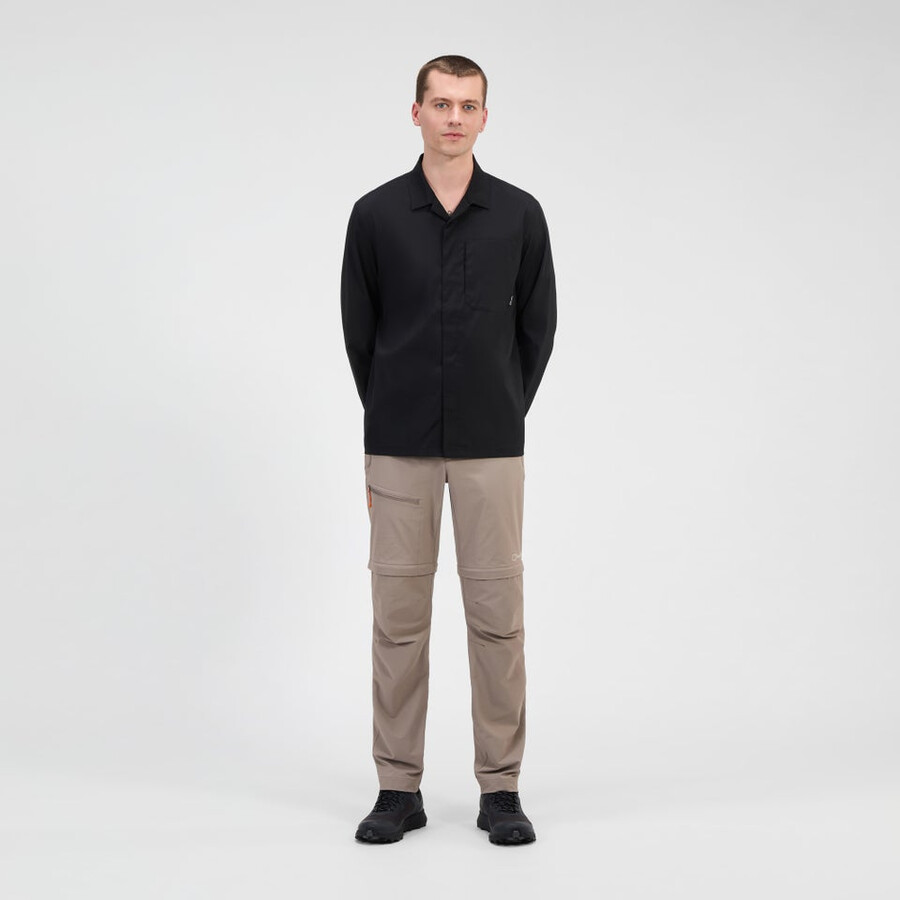 los hombres de manga larga de explorer overshirt - negro berghaus