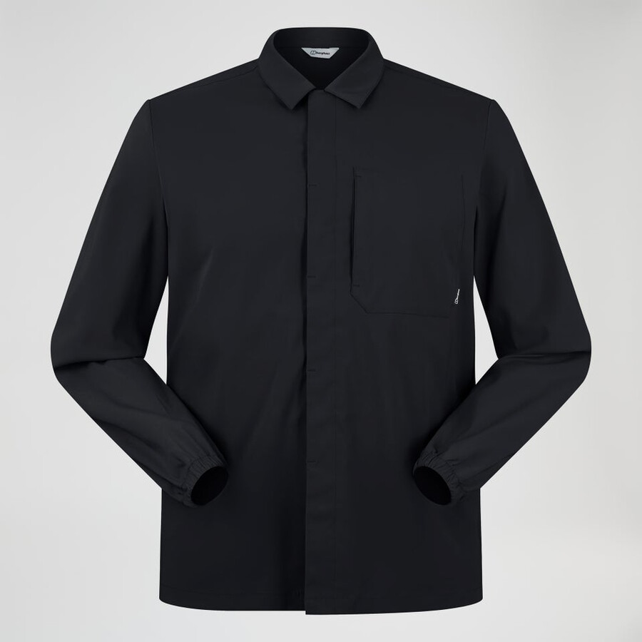 los hombres de manga larga de explorer overshirt - negro berghaus