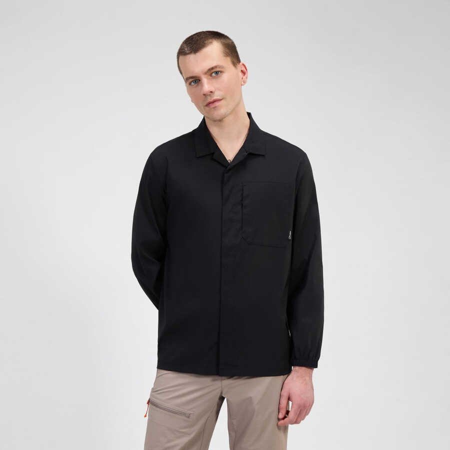 los hombres de manga larga de explorer overshirt - negro berghaus