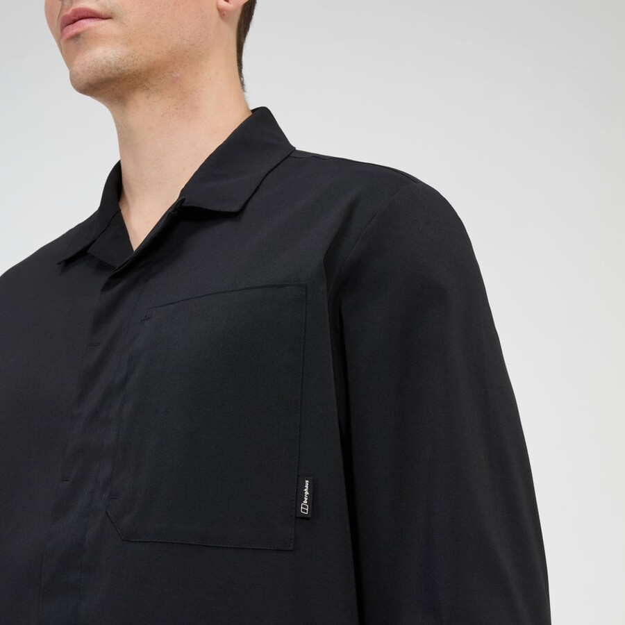 los hombres de manga larga de explorer overshirt - negro berghaus