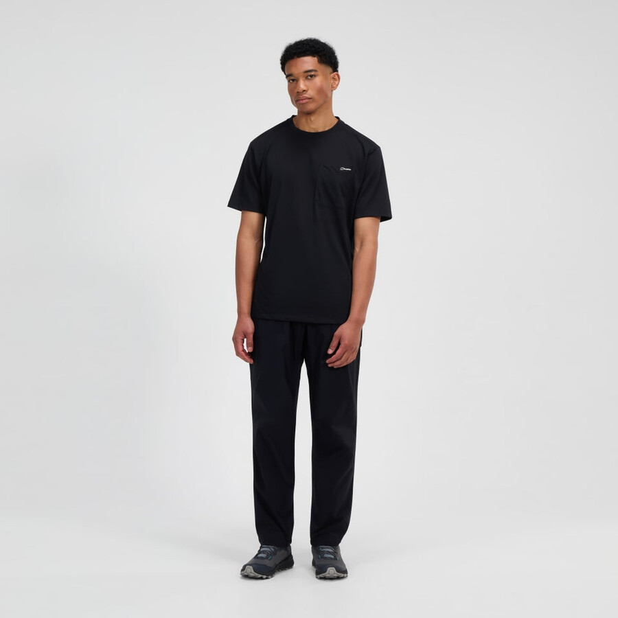 hombres y relajado de manga corta tech tee - negro berghaus