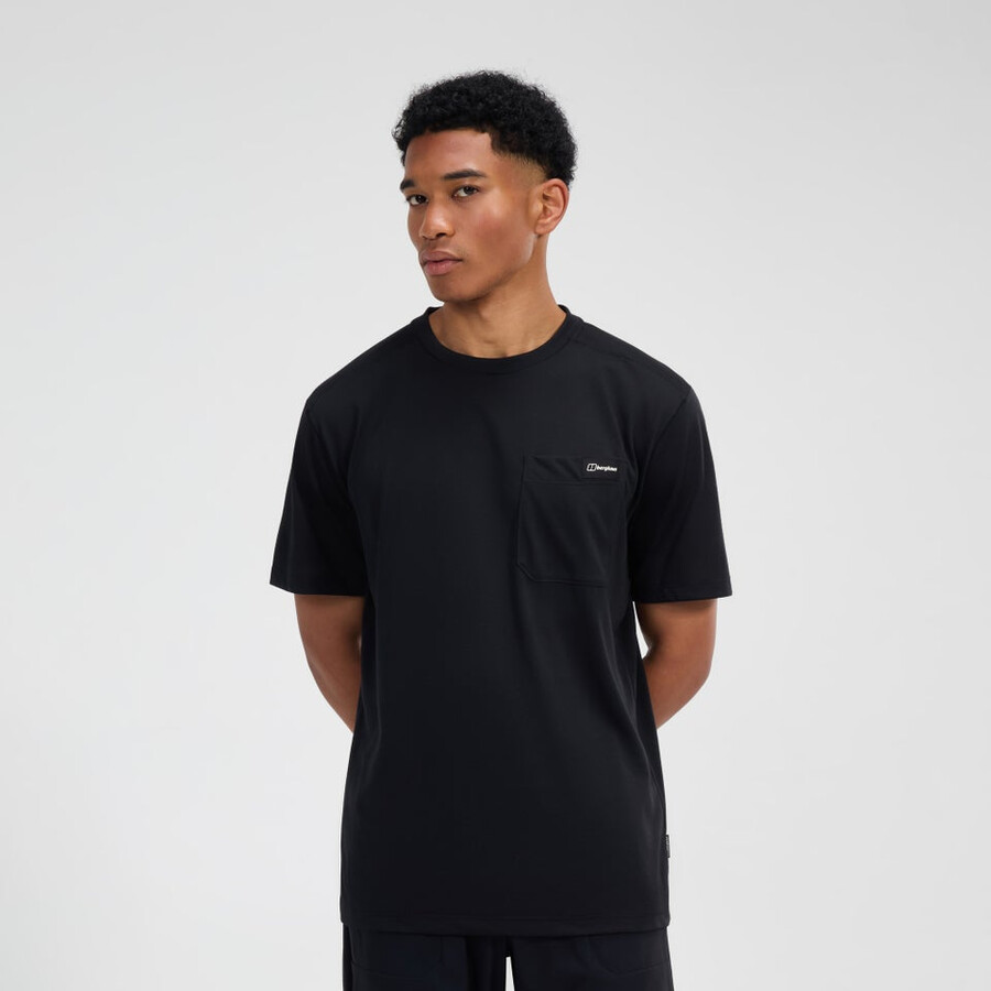 hombres y relajado de manga corta tech tee - negro berghaus