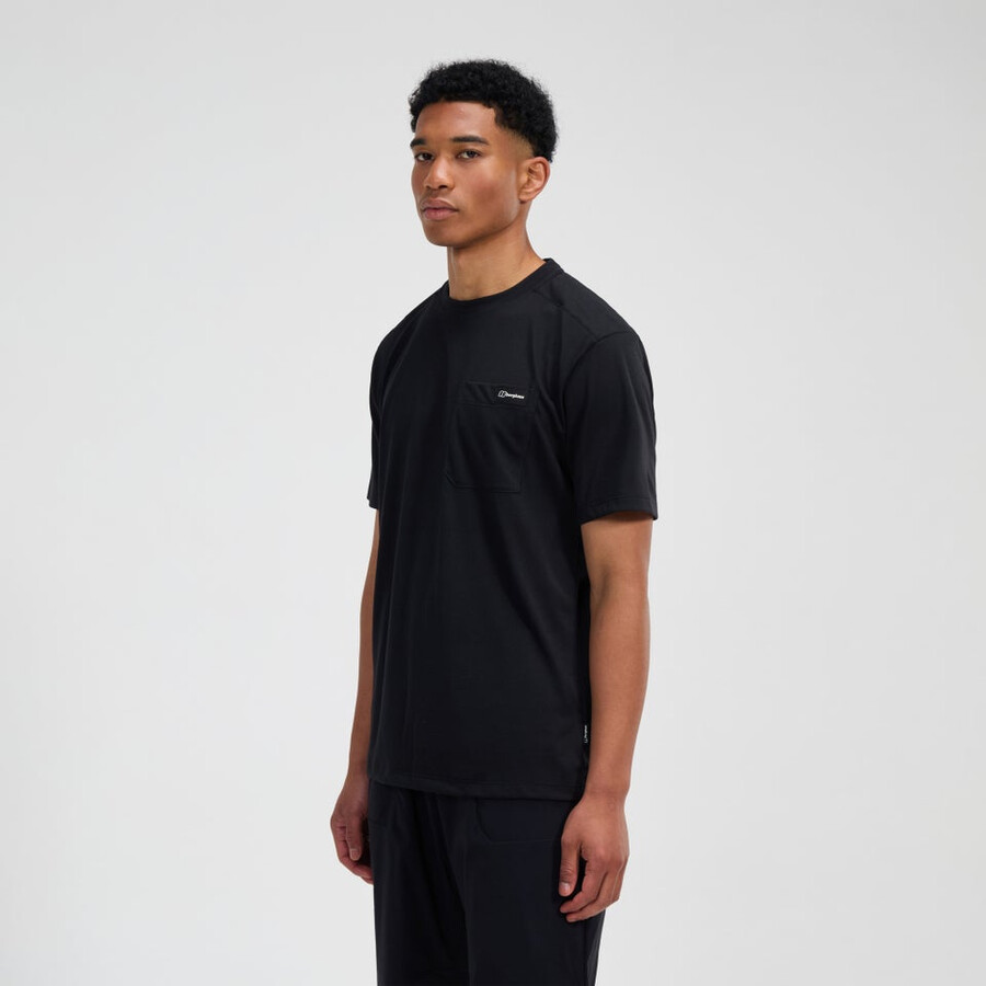 hombres y relajado de manga corta tech tee - negro berghaus