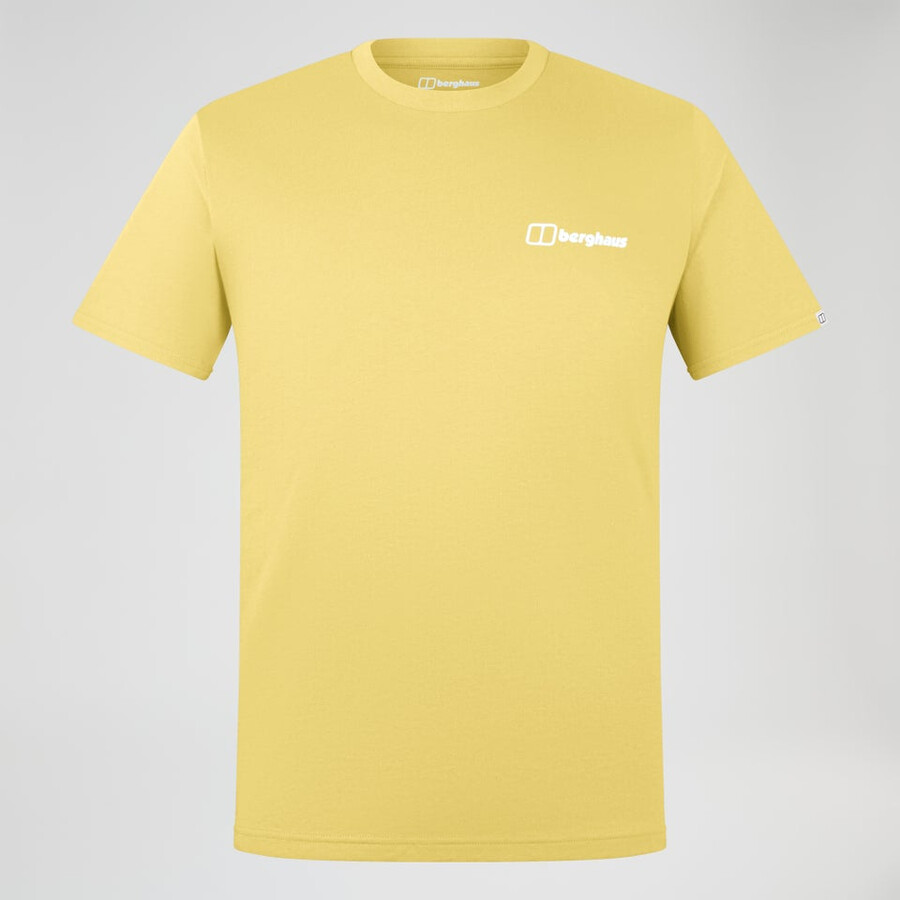 los hombres de las colinas de los picos de camiseta de manga corta - amarillo berghaus