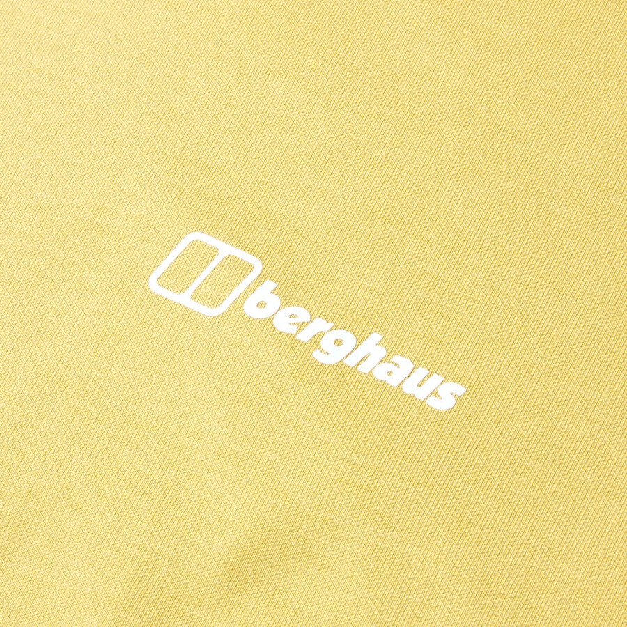 los hombres de las colinas de los picos de camiseta de manga corta - amarillo berghaus