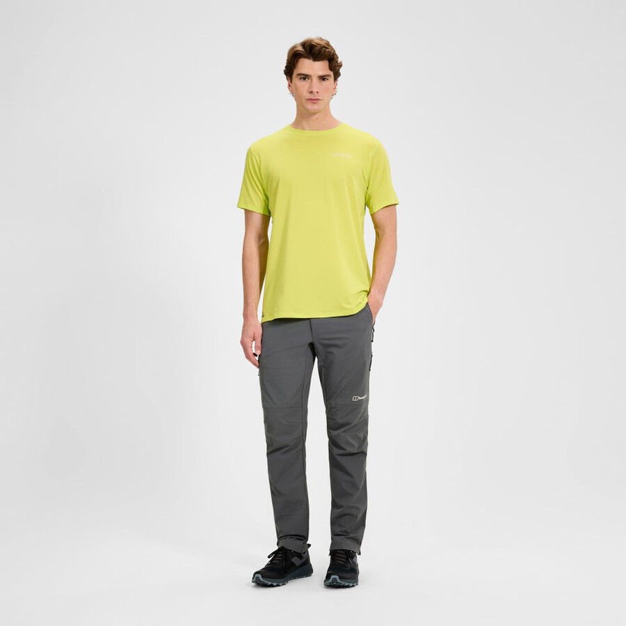 los hombres del delta mangas cortas tech tee - amarillo berghaus