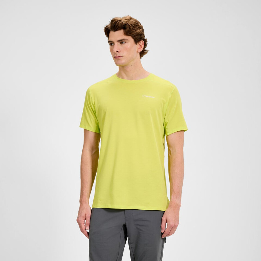 los hombres del delta mangas cortas tech tee - amarillo berghaus