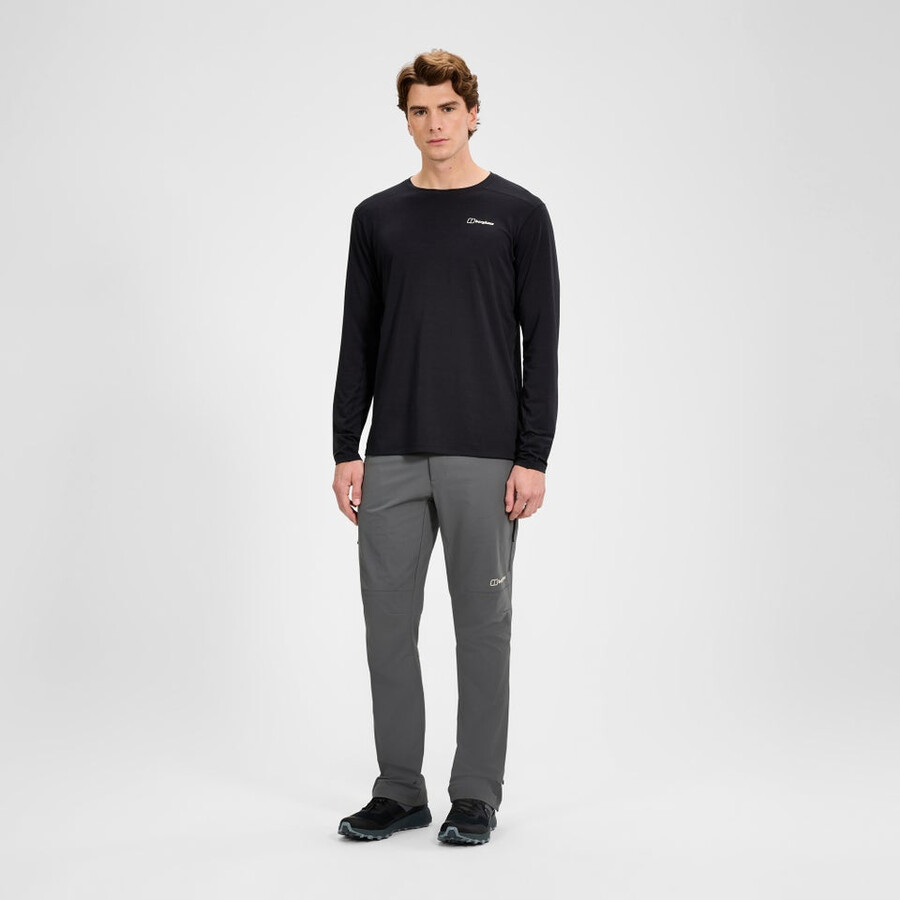 los hombres del delta tech de manga larga camiseta - negro berghaus