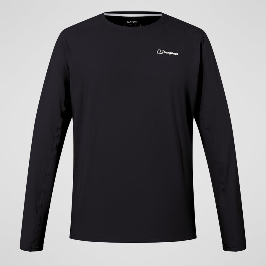 los hombres del delta tech de manga larga camiseta - negro berghaus