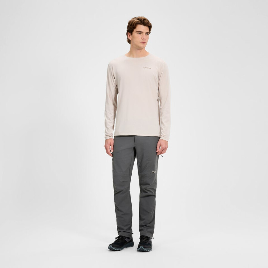 los hombres del delta tech de manga larga - camiseta gris berghaus