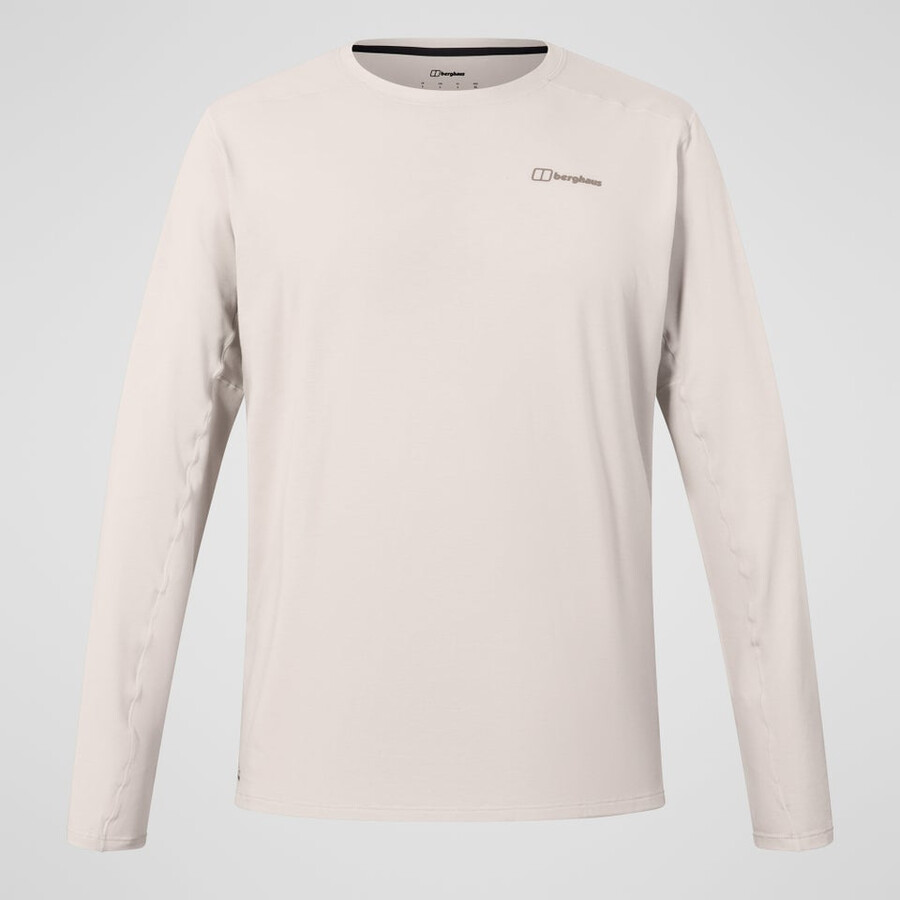 los hombres del delta tech de manga larga - camiseta gris berghaus
