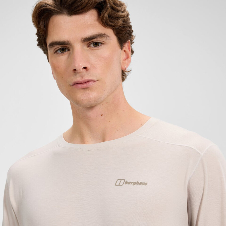 los hombres del delta tech de manga larga - camiseta gris berghaus