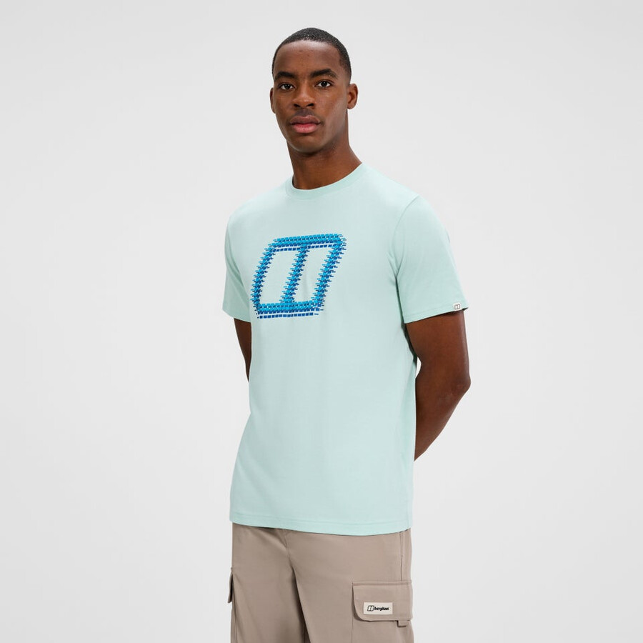 los hombres glitched bloques tee - verde berghaus