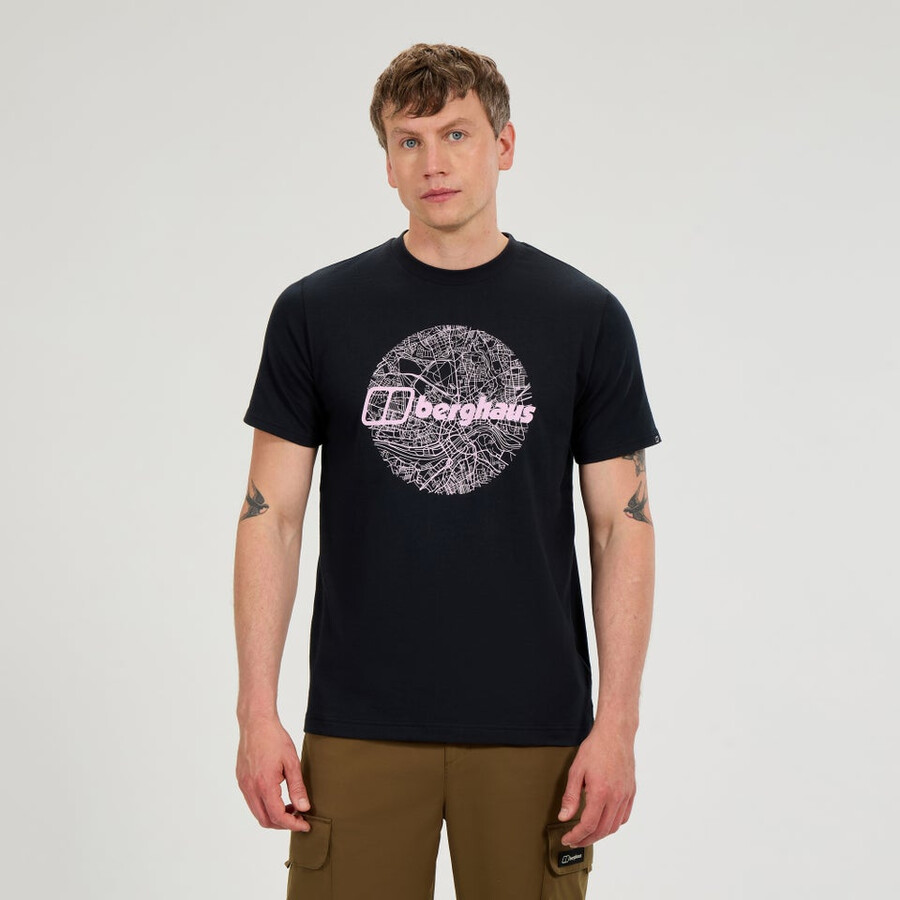 los hombres del mapa de la toon camiseta - negro berghaus