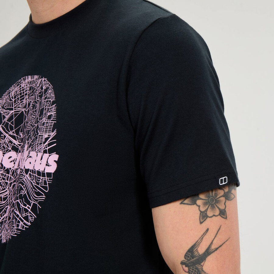 los hombres del mapa de la toon camiseta - negro berghaus