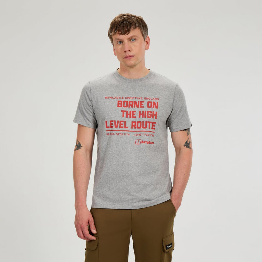 los hombres de alto nivel de la ruta camiseta - gris berghaus