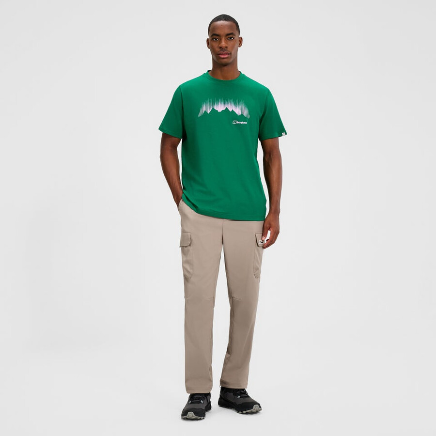 los hombres de la montaña de huelga - camiseta verde berghaus