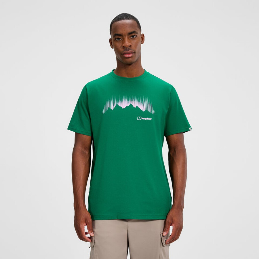 los hombres de la montaña de huelga - camiseta verde berghaus