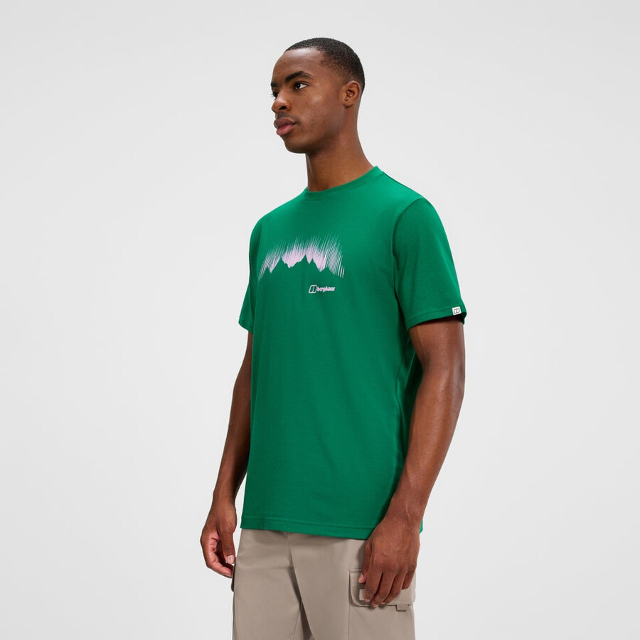 los hombres de la montaña de huelga - camiseta verde berghaus