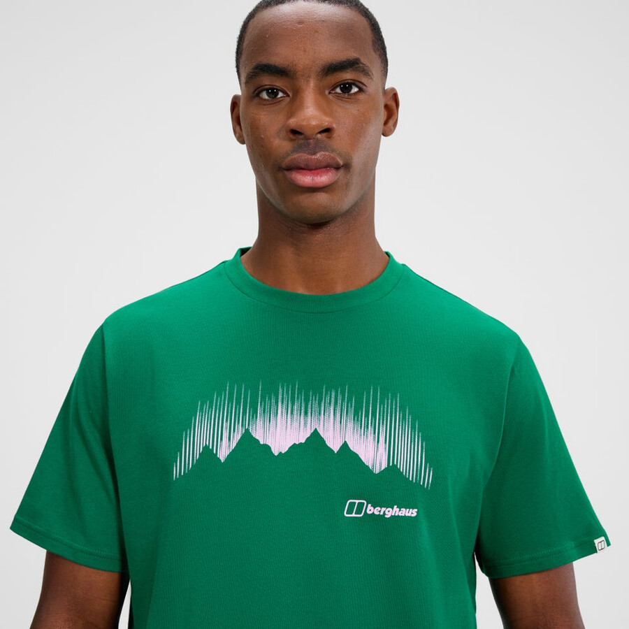 los hombres de la montaña de huelga - camiseta verde berghaus