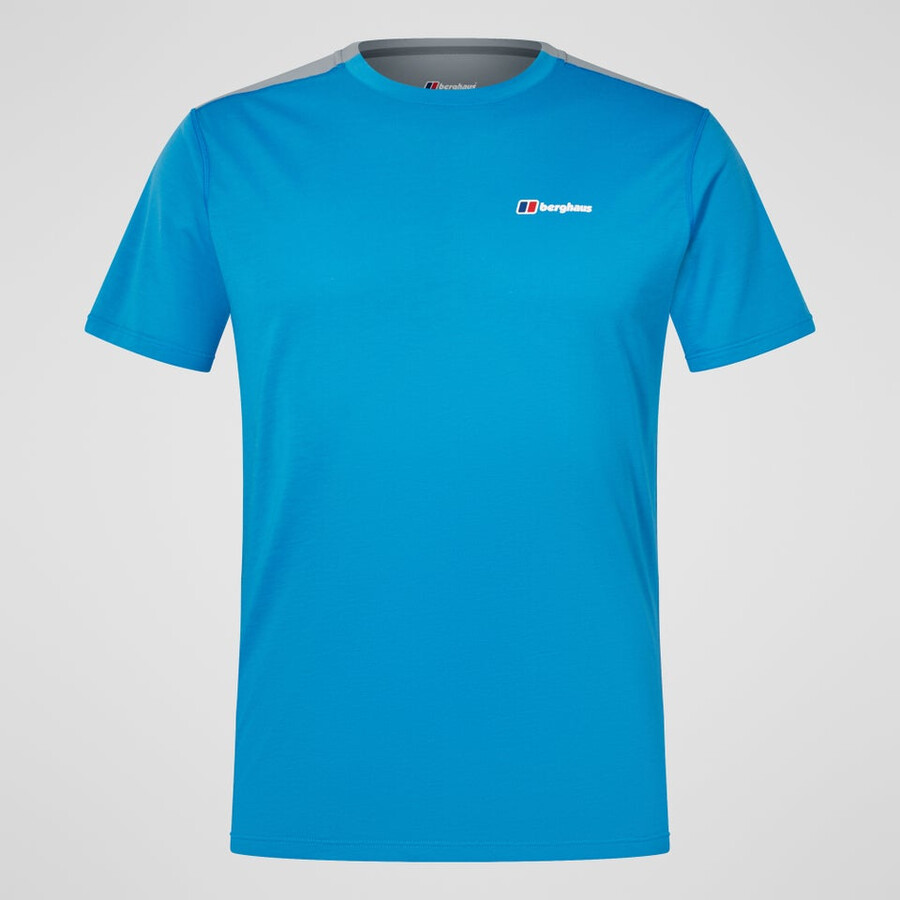 los hombres del terreno trek tech tee - azulgris berghaus