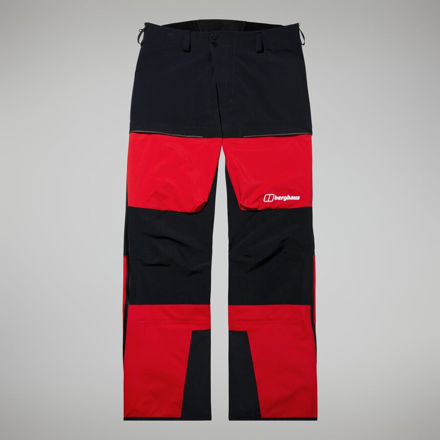 los hombres del mtn guía de gore-tex pro pantalón negrorojo berghaus