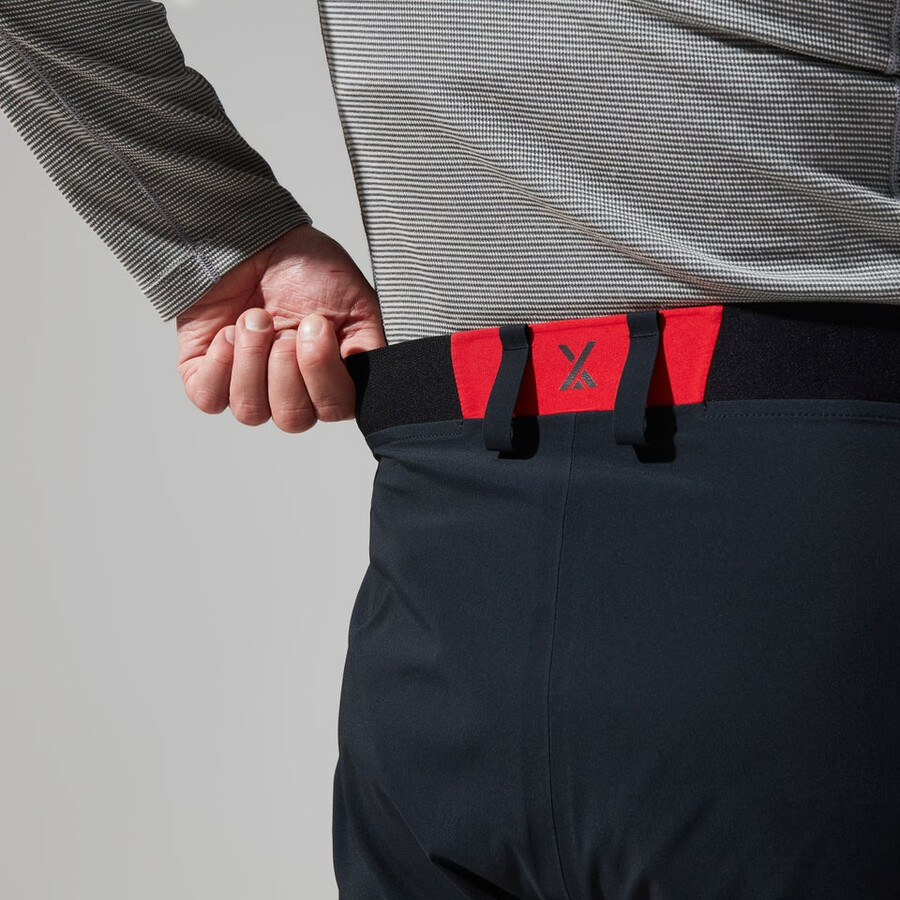 los hombres del mtn guía de gore-tex pro pantalón negrorojo berghaus