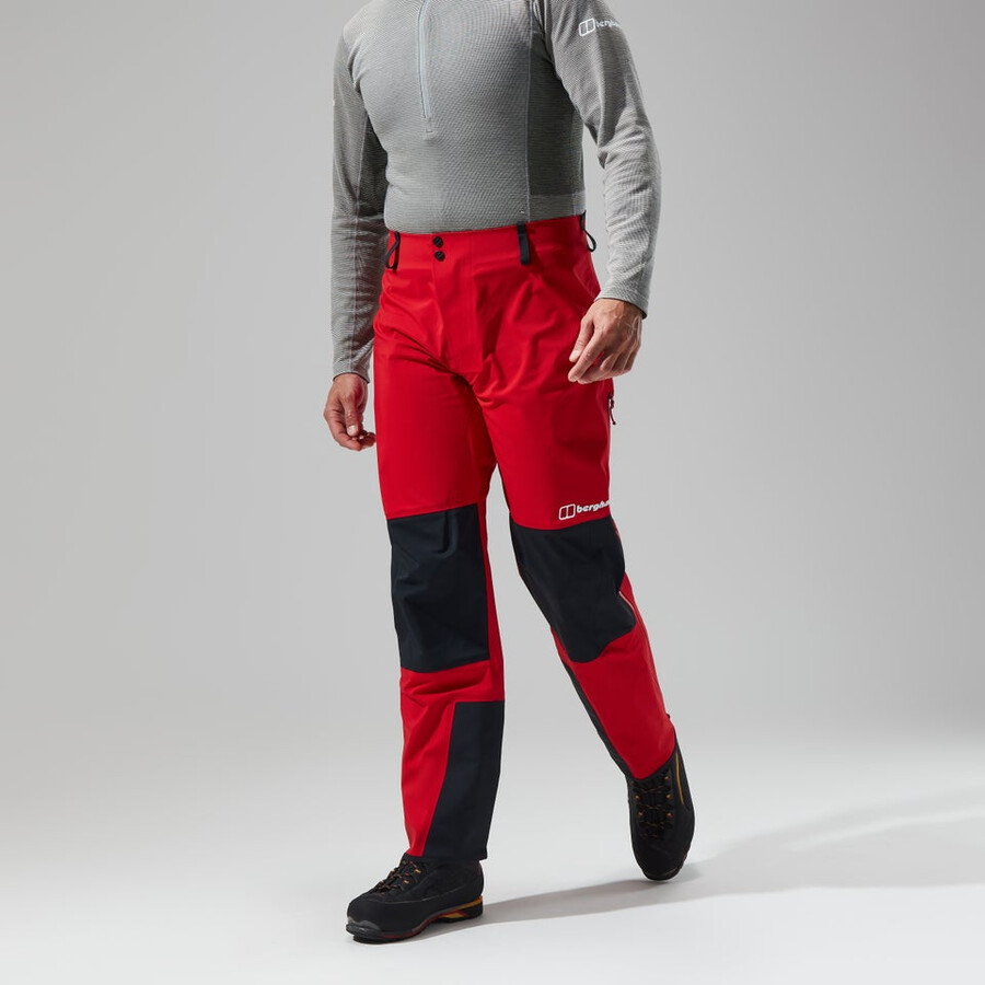 los hombres del mtn buscador de gore-tex pantalón rojonegro berghaus
